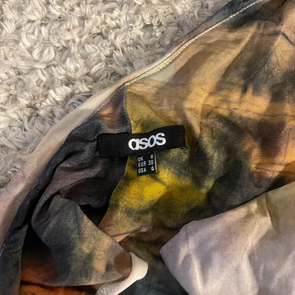 ASOS DESIGN One Shoulder Abstract Dress • NWOT • UK8 / US4 - Picture 3 of 6